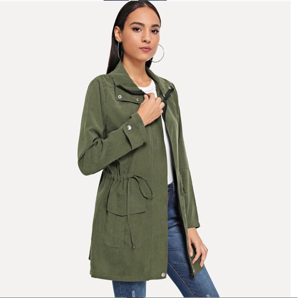 Jackets & Blazers - 1 Left! Army Green Thin Utility Jacket Coat